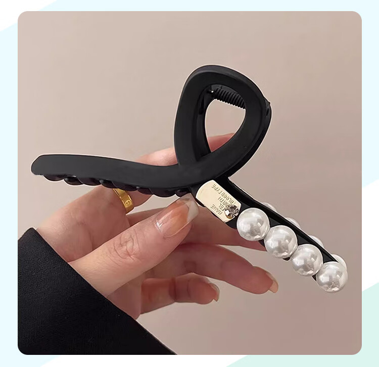 CHIMERA Back of Head Hair Claw Clip, Round Bead Frosted Hair Clip, Bun Shark Clip, Hair Accessory, Hairpin, Birthday Gift for Wome 9