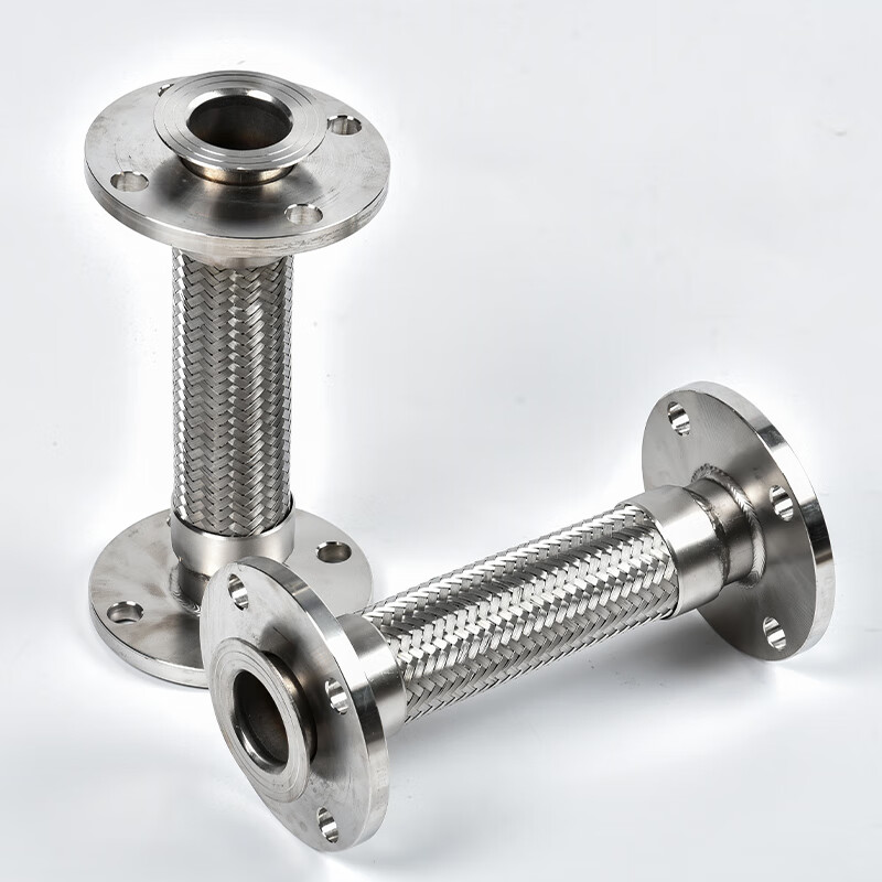 鑫亨达304不锈钢法兰金属软管高温高压蒸汽波纹管钢丝编织网软连接