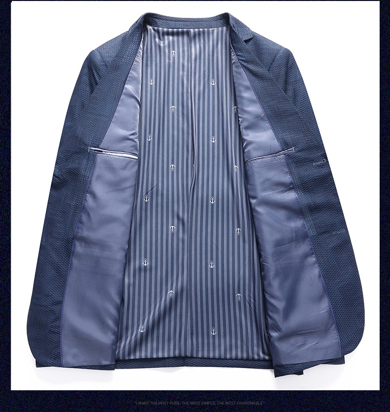ROMON High-Elastic Ice Silk Suit for Men, Slim Fit, Lightweight Casual Business Youth Elastic Jacket, Professional Formal Wear Blazer 2