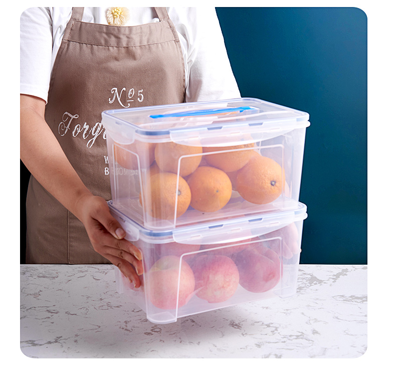 JEKO&JEKO Refrigerator Storage Box, Food-Grade Kitchen Sealed Container, Egg Storage Box, Airtight Storage Box, 5L Capacity, Set of 4 15