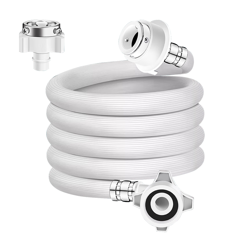 Lelandi Fully Automatic Washing Machine, 4-Meter Inlet Hose, 1/2 Inch Connector, Extended Hose, 4m, for Fully Automatic Drum And Impeller Washers, Water Inlet Extension Hose, Universal Interface with Steel Head, L8085