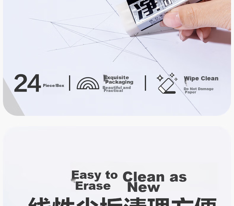 Deli Eraser, Imported Material, Art Sketch Exam Eraser, High School And College Entrance Exam Blessing Gift, Stationery for Students, Extra Large Size, Single Piece 3