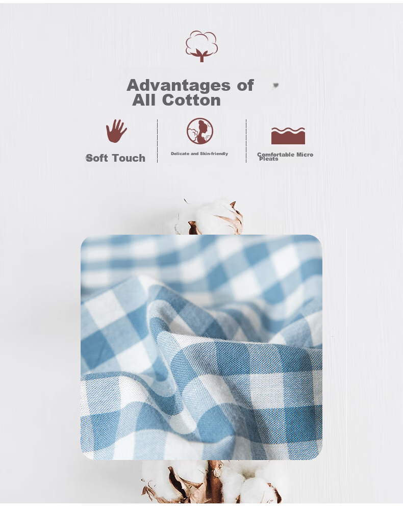 Wuyinliangpin Class A Pure Cotton Latex Pillowcase, 100% Cotton Washable Memory Foam Pillow Cover, Set of Two, 60x40cm 4