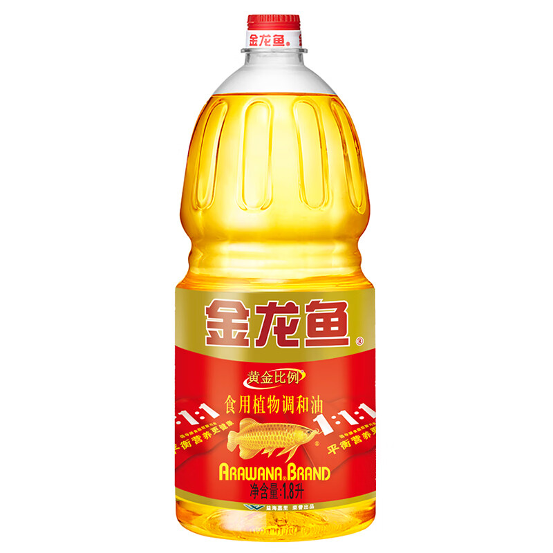 金龙鱼 食用油 黄金比例食用调和油 1.8l(新老包装随机发货)