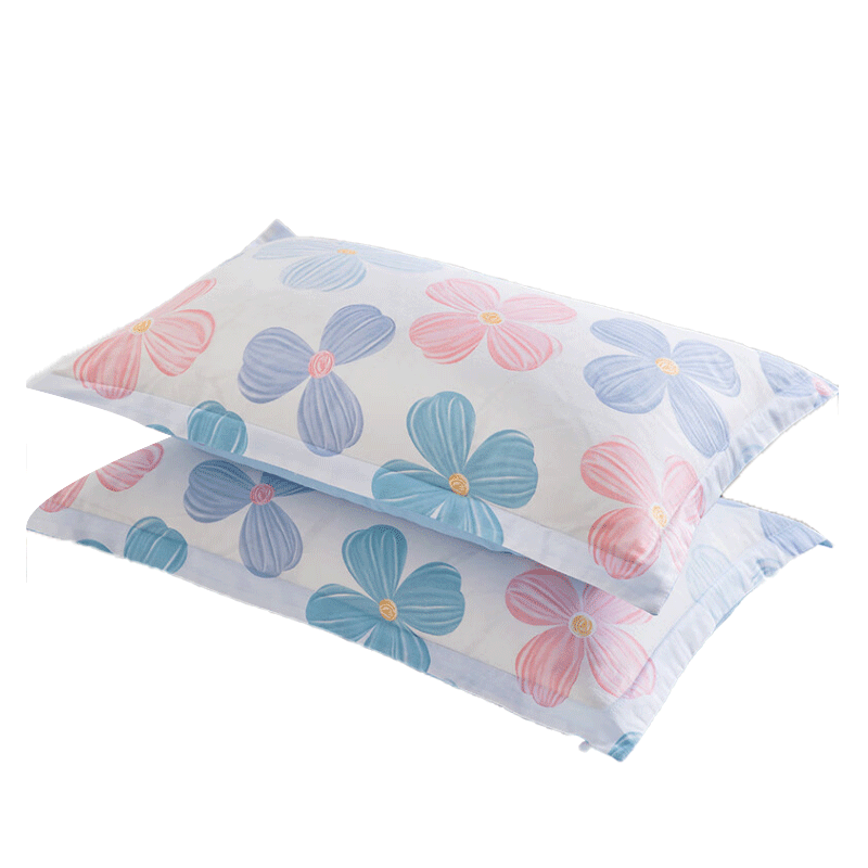 Grace Pure Cotton 7A Antibacterial Pillowcase Set of 2, Thickened Printed Home Pillowcase Cover, Spring Fragrance, 48*74cm