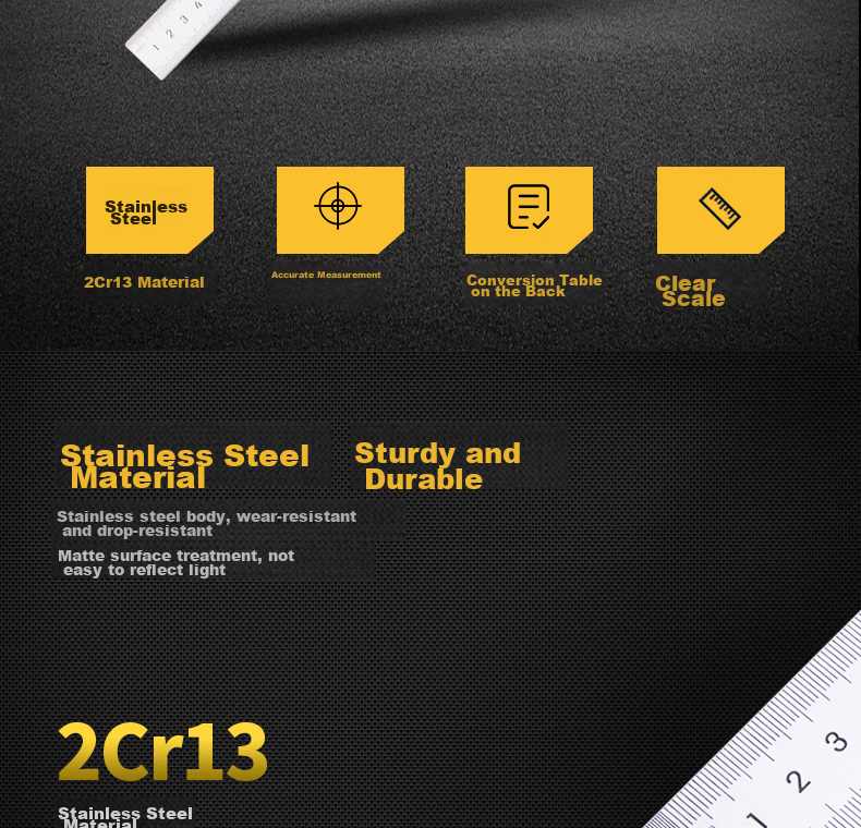 Deli Stainless Steel Straight Ruler with Scale, Metric Scale Drawing Ruler, 150cm 2