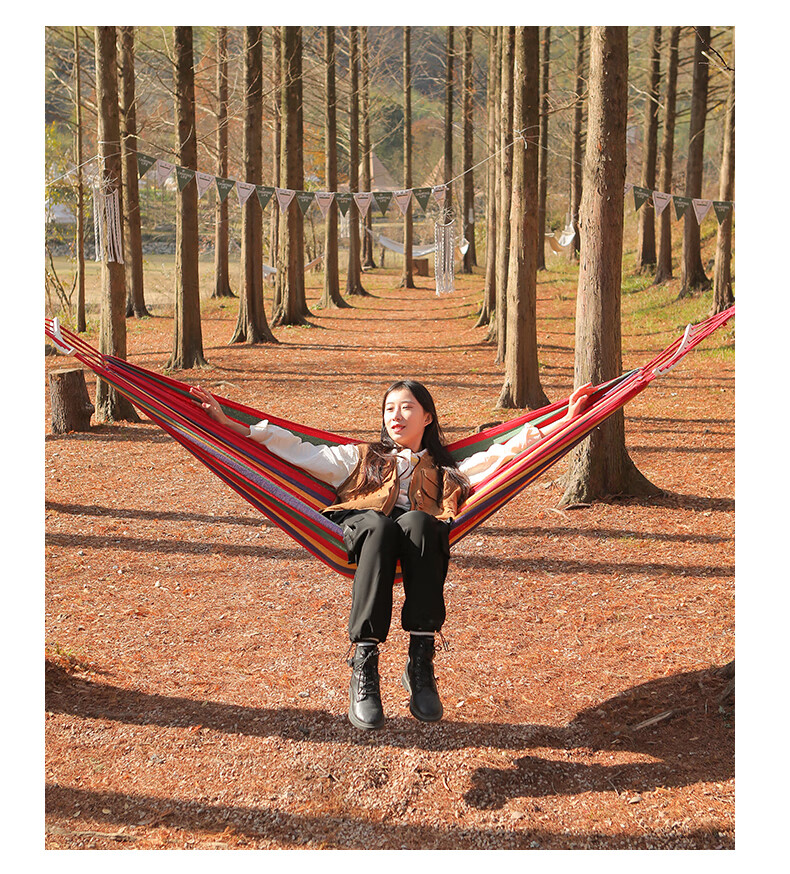Arctic Wolf Mosquito Net Hammock Outdoor Camping Anti-Mosquito Insect Repellent Anti-Tip Portable Extra Large Thickened Outdoor Camping Swing Hammock 11