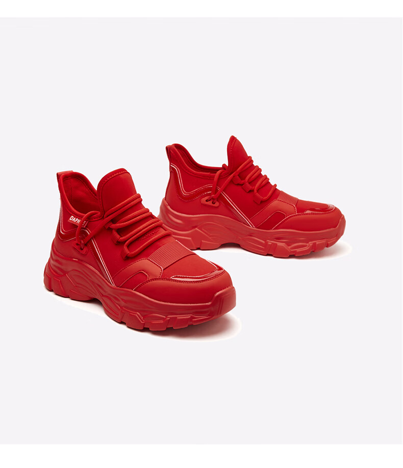 Daphne Women's Sports Casual Shoes Thick Sole Versatile Dad Sneakers Comfortable Low-top Red Size 39 Model 4623101050 32