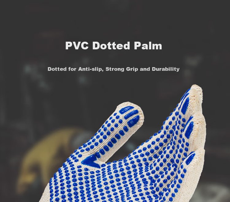 Shunxuan Safety Gloves, Non-Slip, Wear-Resistant, for Manual Work, PVC Dotted Work Gloves, Industrial Protective Gloves for Construction Sites And Handling, SGZ600-B10, 12 Pairs/pack 7