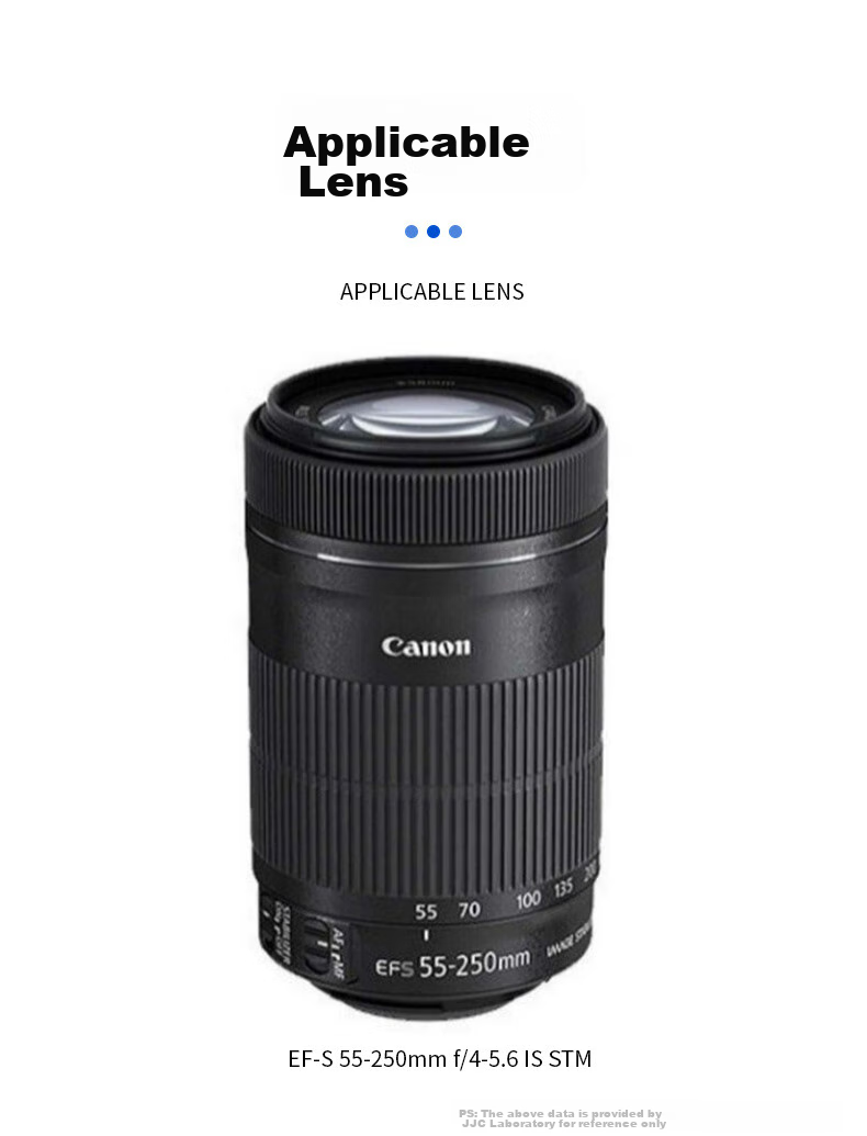JJC Lens Hood for Canon EF-S 55-250 IS STM, 58mm Lens, Compatible with 80D, 90D, 200D II, 700D, 800D DSLR Cameras, Accessory ET-63 6