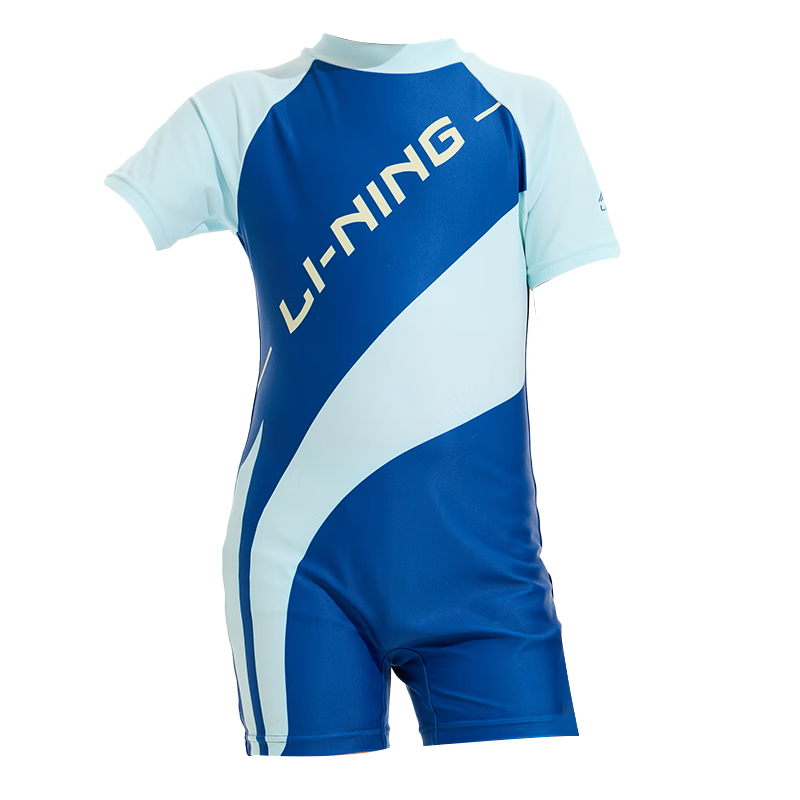 Li-Ning Children's Swimsuit, Boys' One-Piece Surfing Suit, Comfortable Breathable Beach Hot Spring Swimwear 804 Blue 150