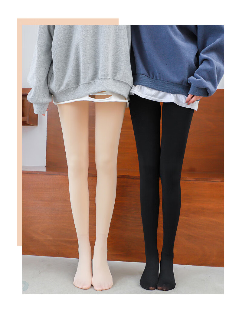 MAOHUO Women's Thigh-High Stockings, Autumn And Winter All-In Pants, Fleece-Lined Thick Leggings, Warm Pants, Wearable Outside, Pantyhose 18