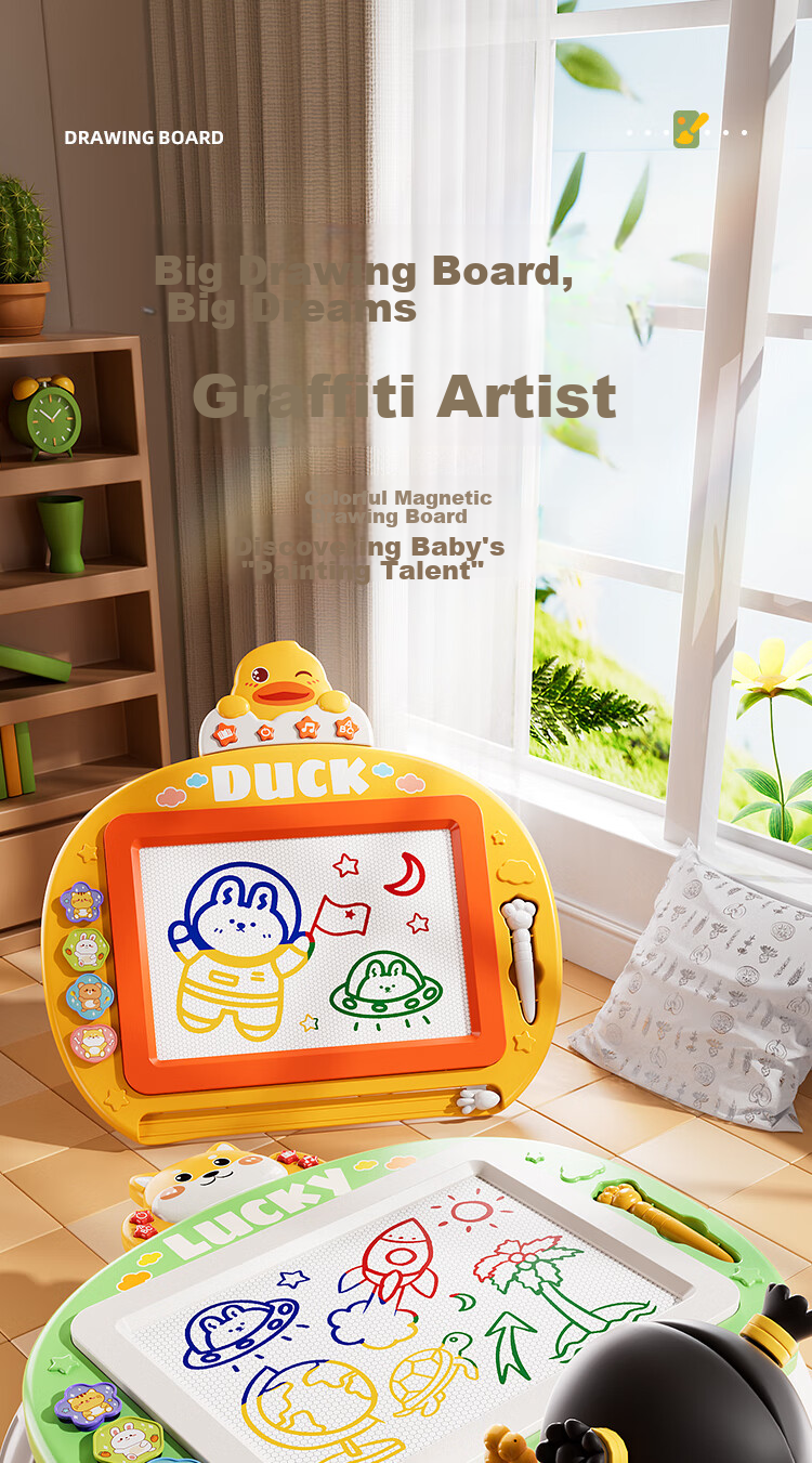 Miaobeile Children's Magnetic Drawing Board Toy, Home Use for Kids Aged 3-6, Magnetic Writing Pad, Doodle, Educational Toy, Baby Birthday Gift 1
