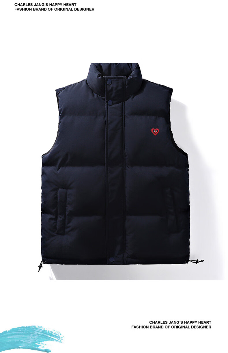 Chaersitaoxin Vest for Men And Women, Couple Matching Style, Winter Loose-Fitting Solid Color Casual Waistcoat, Warm Thickened Sleeveless Jacket, Black, 2XL 8