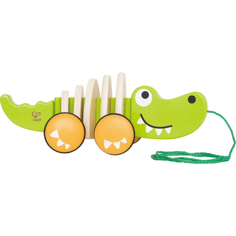 Hape (Germany) Baby Pull Toy, Walking Aid, Crocodile Design, First Birthday Gift, E0348
