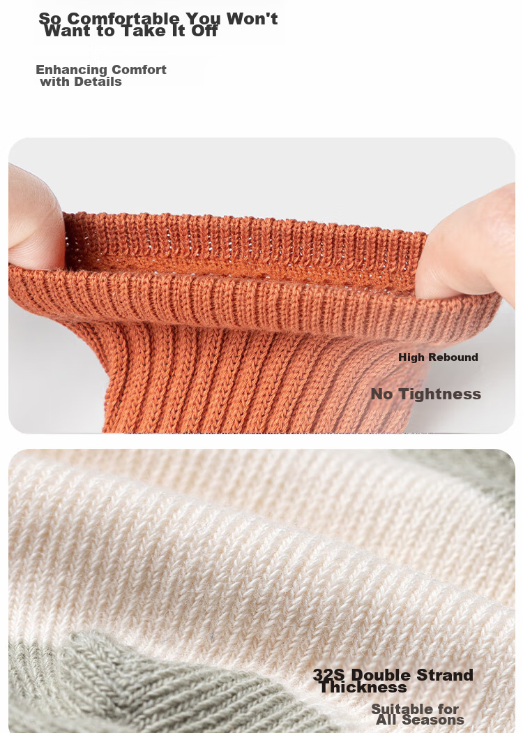 BALABALA Baby Mid-Calf Socks Cotton Autumn Season Boys Girls Newborn Infant Socks Non-Binding Three Pairs Pack 208924172213 7