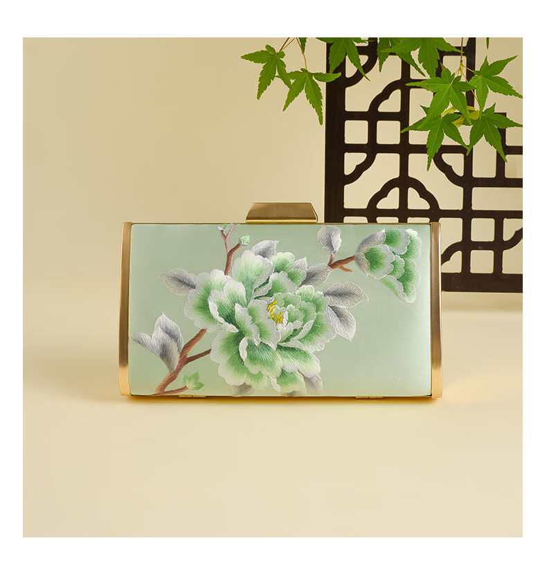 Hangsi Mansion Su Embroidery Silk Scarf Shawl Mulberry Silk Luxury Set Birthday Holiday Gift for Mom - Butterfly Green 22