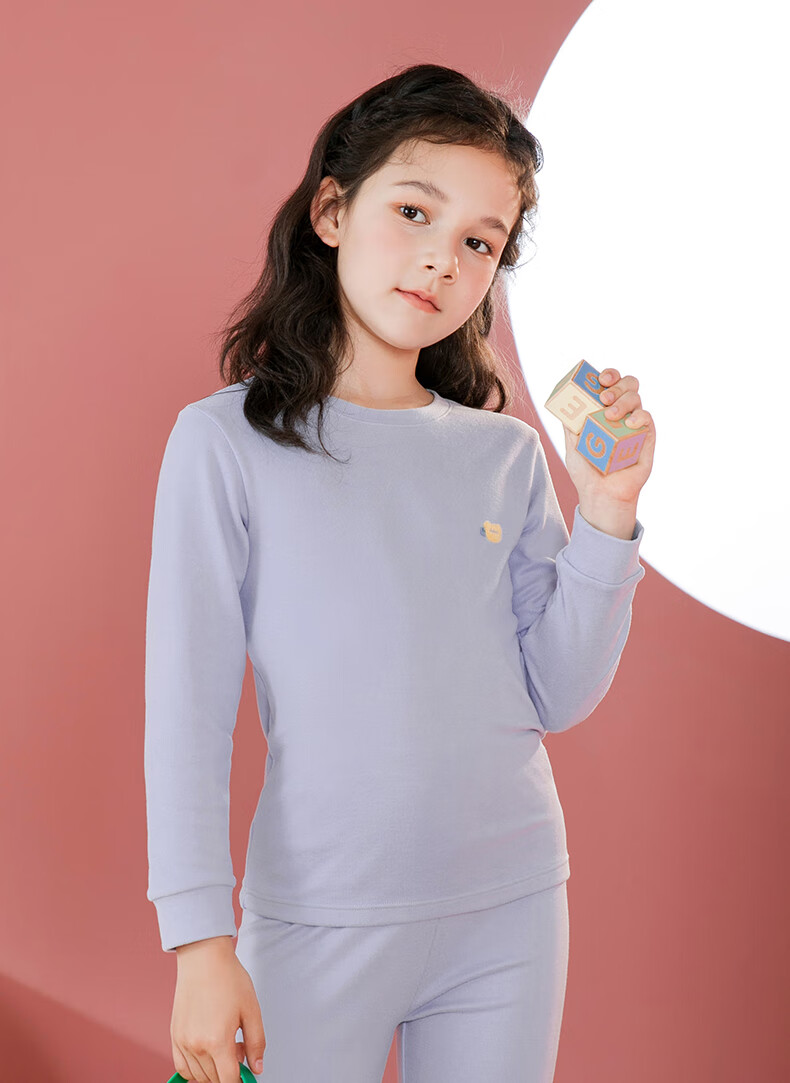 Fenteng Children's Thermal Underwear, 100% Pure Cotton, Anti-Static, Boys' Warm Base Layer Pajamas, Autumn Top And Pants Set 14
