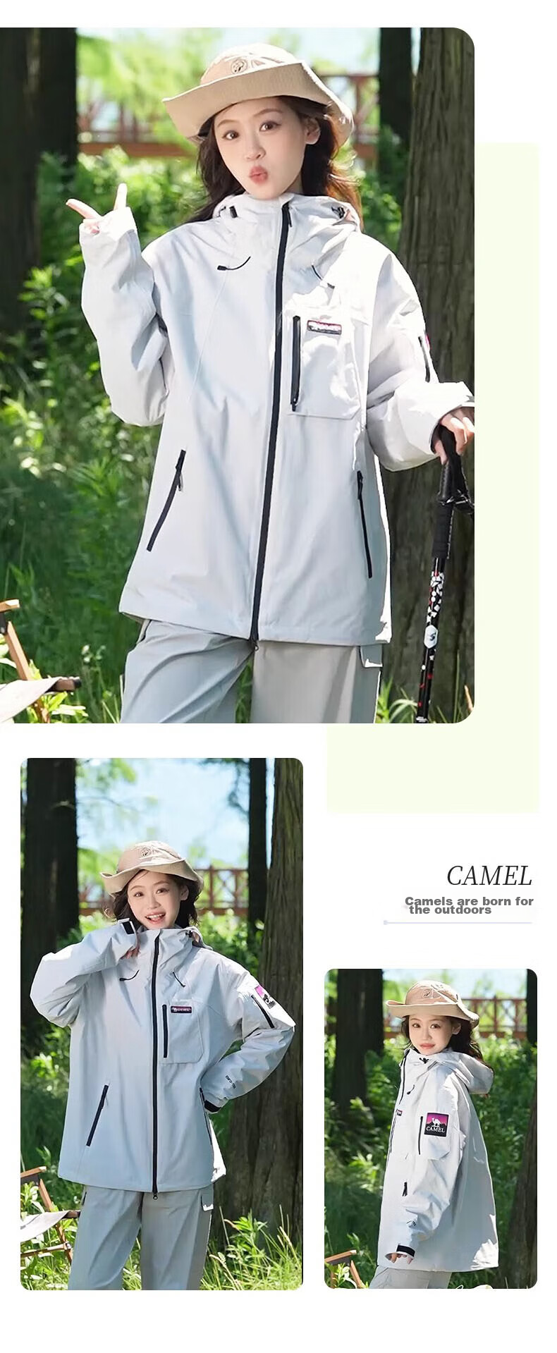 CAMEL [Wang Junkai's Choice] CAMEL King's Armor Three-In Jacket for Men And Women, Windproof And Waterproof Mountaineering Coat for Autumn And Winter 27