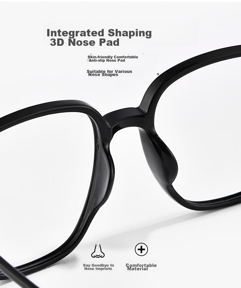 Jingbang Large Frame Myopia Glasses with Blue Light Protection, Transparent Frame Unisex Prescription Photochromic Eyeglasses 15