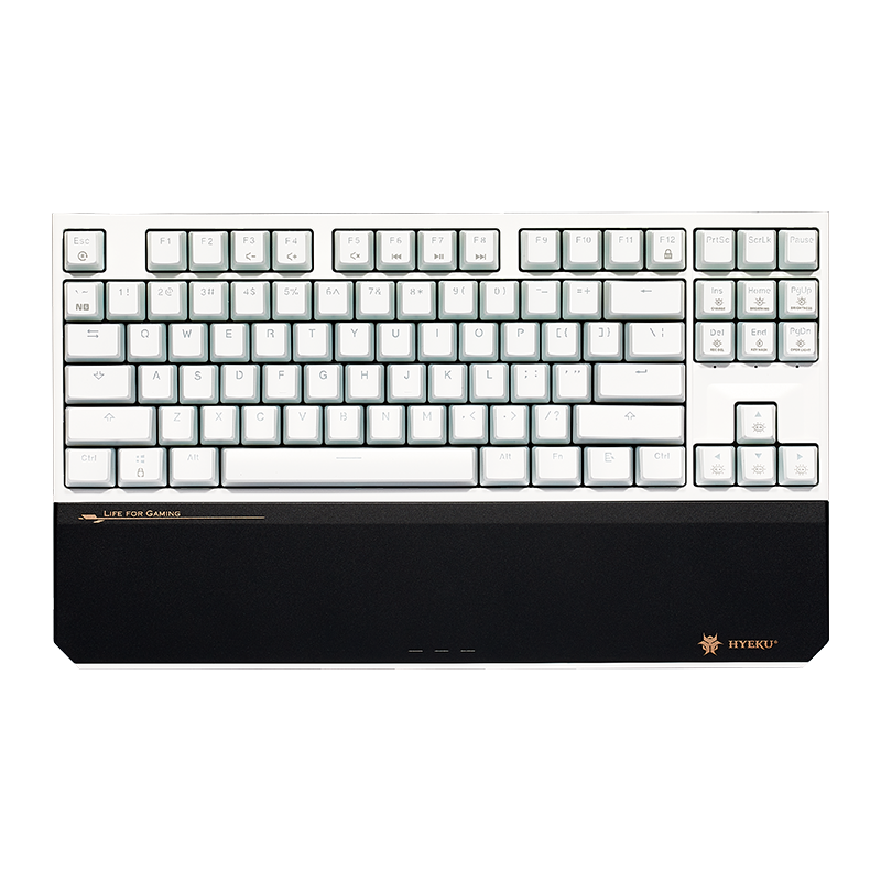 Hyeku X3Pro 87-Key Wireless Bluetooth Tri-Mode Mechanical Keyboard Hot-Swappable Sound-Absorbing Cotton PBT Keycaps with Clip-On Palm Rest Milk Cotton Ice BOX Flowing Sand Gold Switches