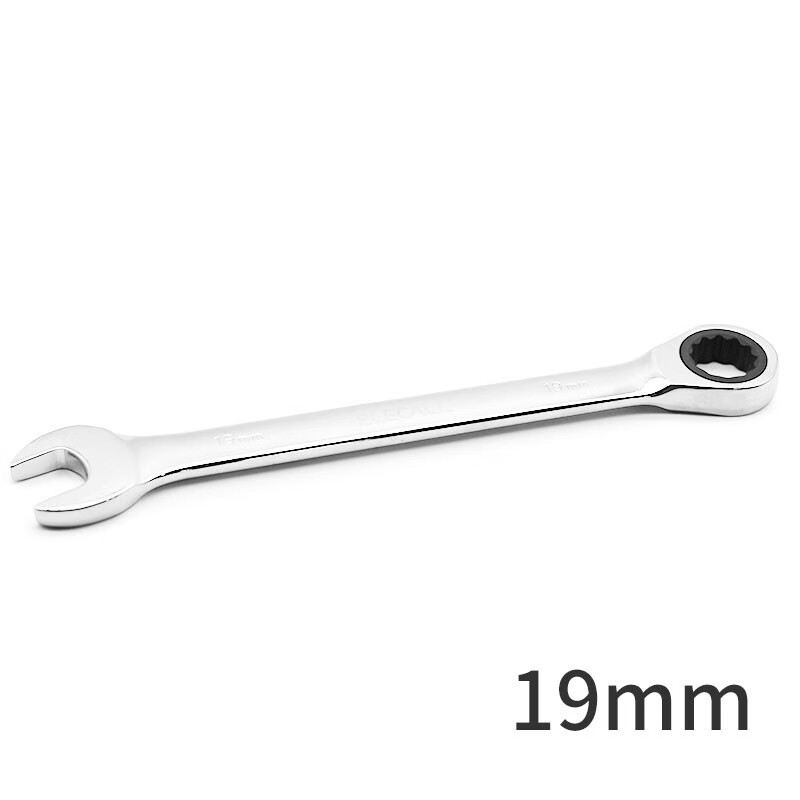 ELECALL Fixed Head Ratchet Wrench, 19mm, Quick-Release, Dual-Purpose Box-End Wrench, Automatic Wrench, Labor-Saving, Industrial And Household Use