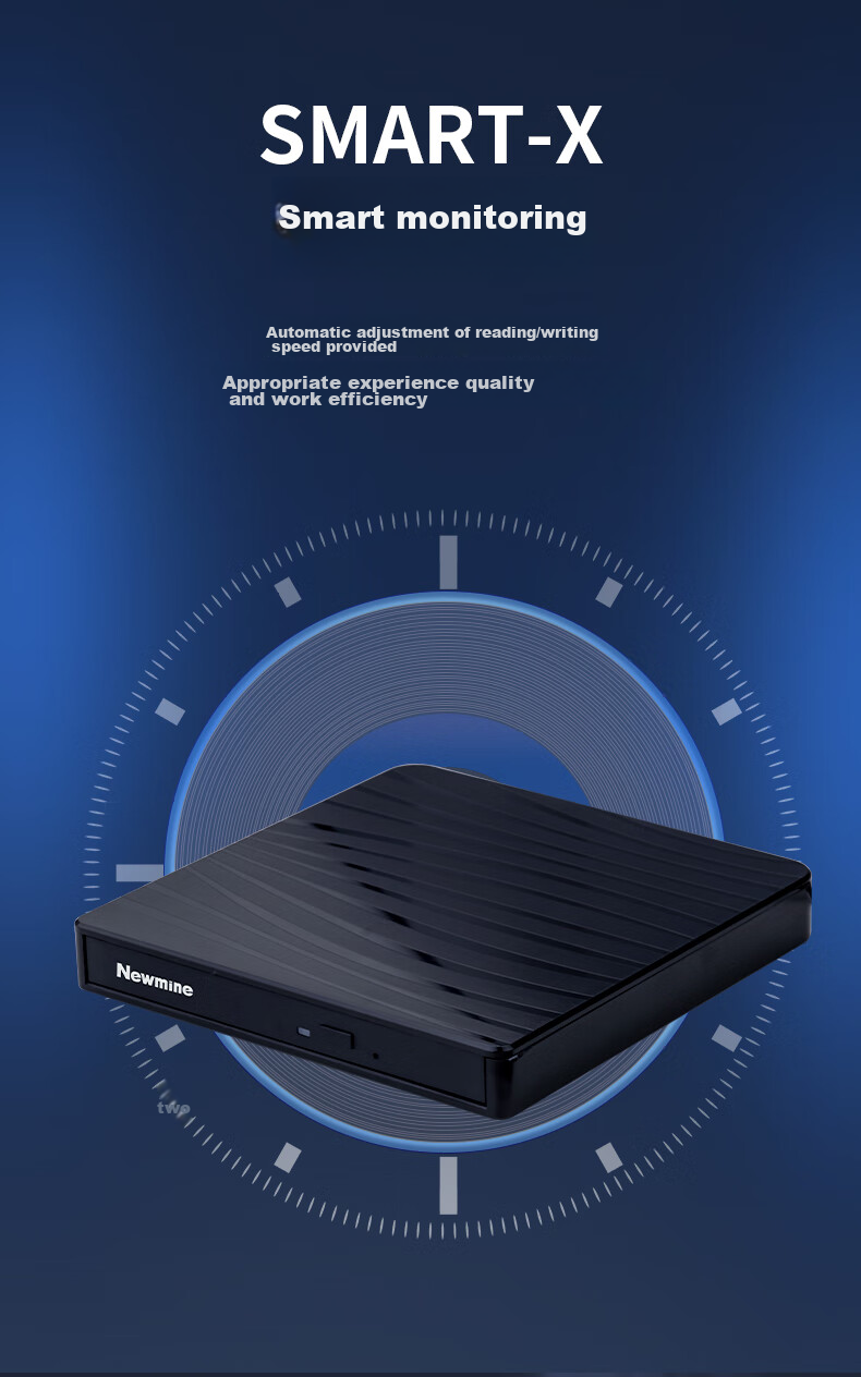 Newmine DRW-811 USB External Optical Drive, 8x Speed, External DVD Burner, Portable Optical Drive, External Optical Drive 7