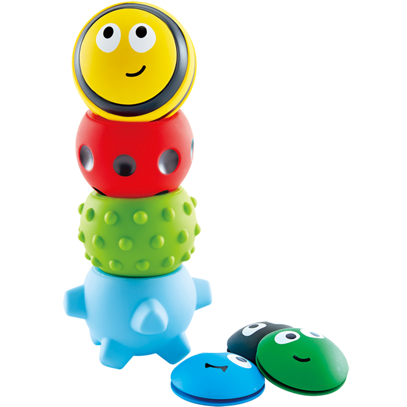 Hape (Germany) Infant And Toddler Massage, Touch, Bath Toy, Soft Rubber Sensory Ball Tower, 1-Year Gift E8411
