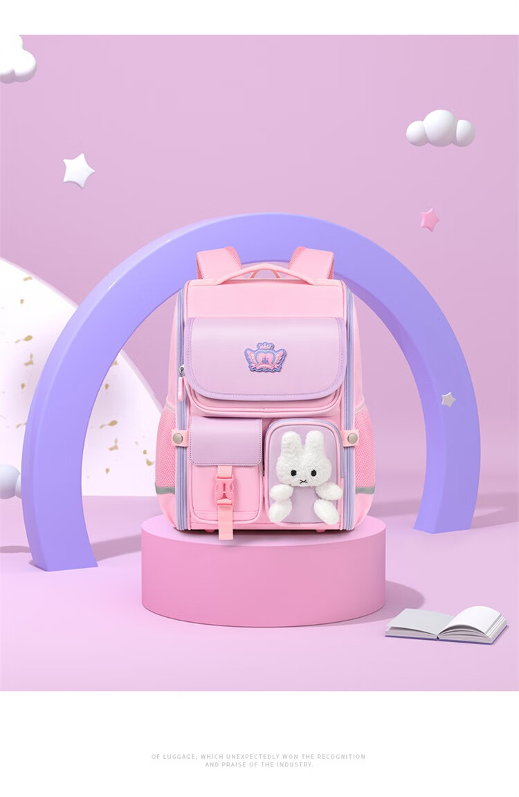 Dijiuchengbao Vnine City Schoolbag for Primary School Students Grades 1-3, Spine-Protecting And Load-Reducing Children's Backpack, Stylish Girls' Double Shoulder Bag 10