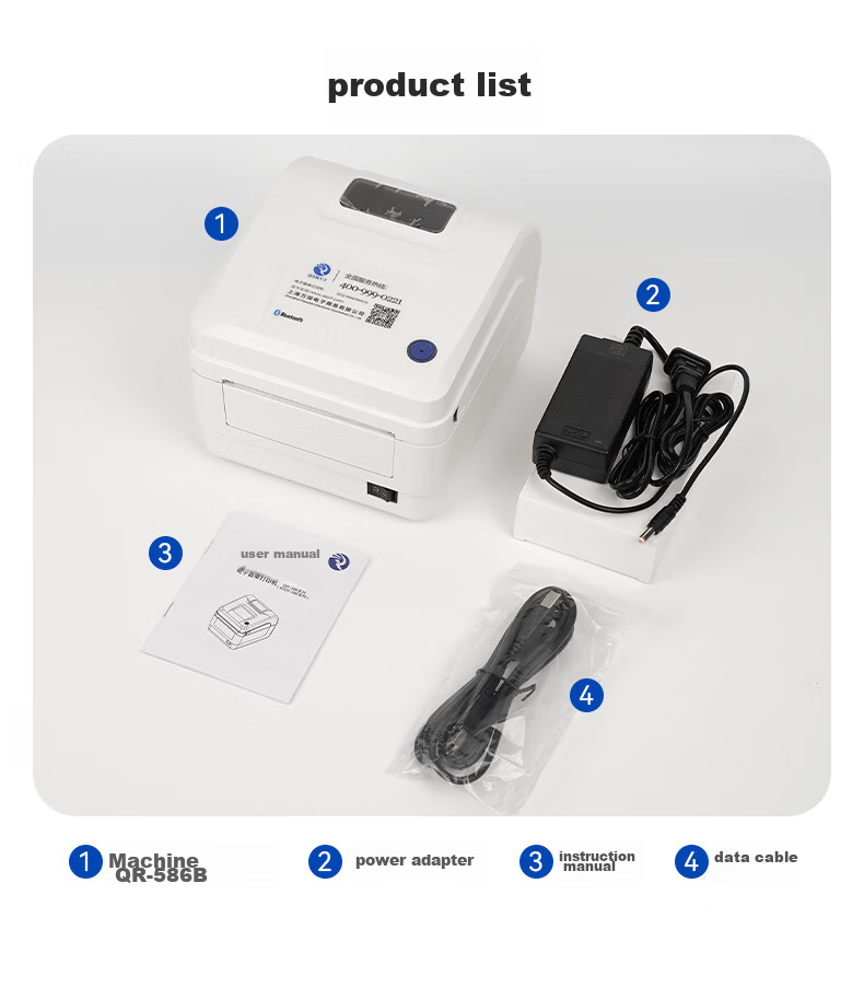 QIRUI QR-586B Express Delivery Printer Electronic Labeling Machine, 108mm Self-Adhesive Cross-Border Barcode Thermal Label Printer for Commercial Use 17