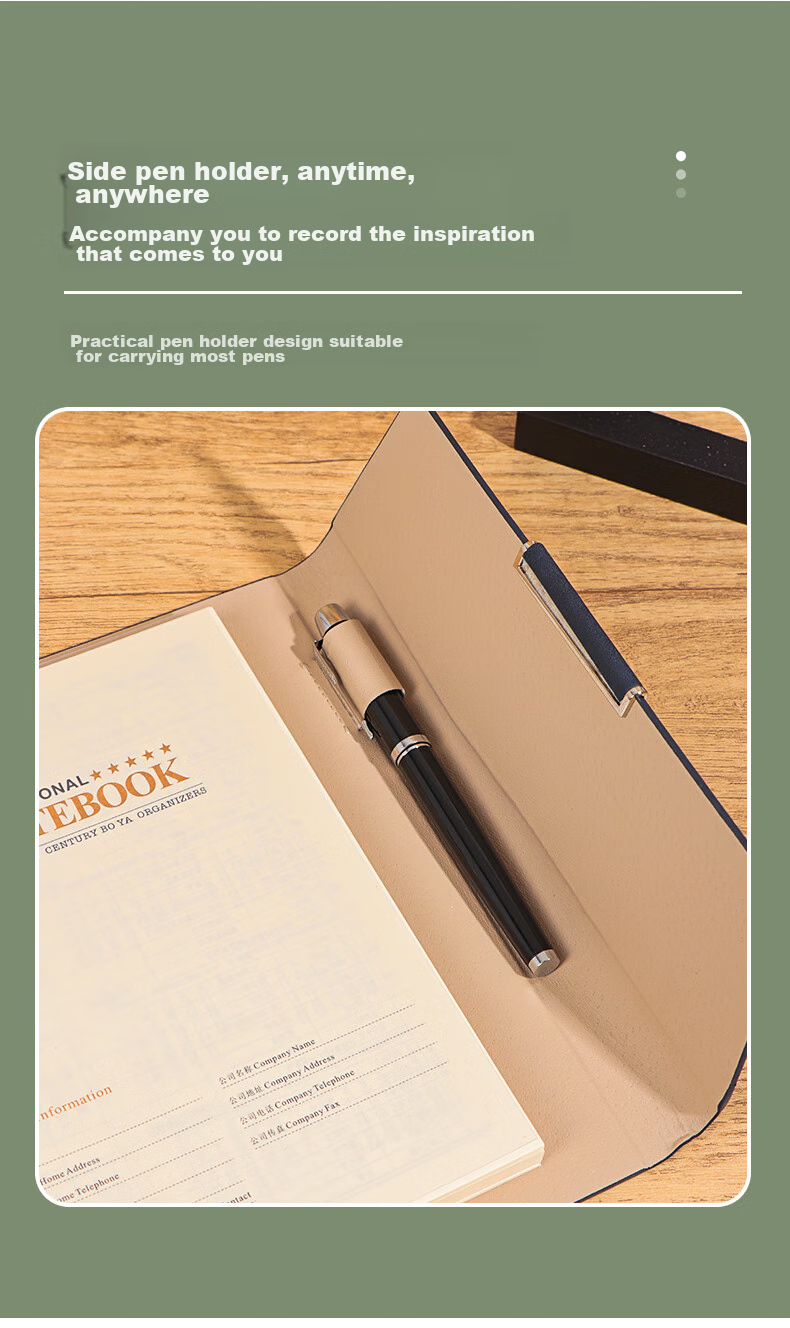 TENGXIONG Notebook A5 Simple High-End Journal, Multifunctional Tri-Fold Loose-Leaf Notebook Gift Box, Customizable Detachable Meeting Office Supplies, Corporate Business Gift Customizable Logo 7