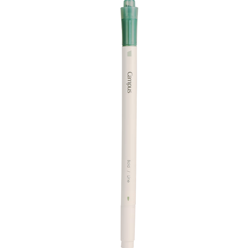 KOKUYO Campus Soft Color Dual-Head Highlighter for Students' Marking And Highlighting, Light Green/Green, 1 Pack, WSG-PMW102G
