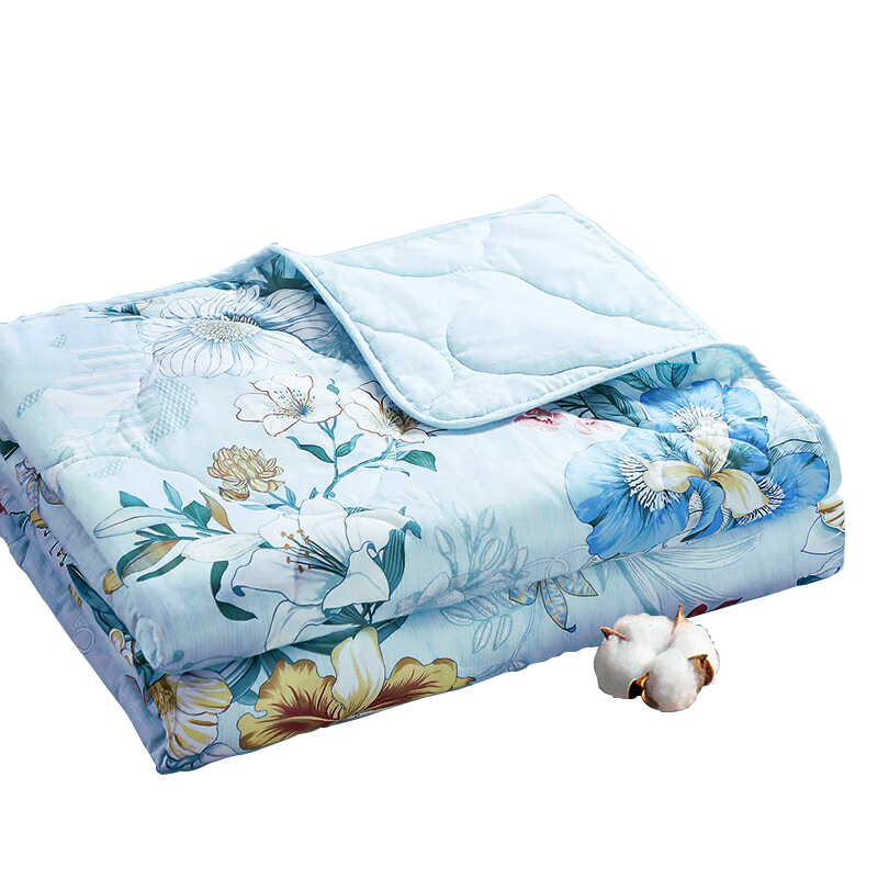 FUANNA Summer Quilt, Pure Cotton Seven-Hole Antibacterial Air Conditioning Quilt, Double-Size Washable Thin Summer Blanket, 3.5 Jin (1.75 Kg), 230x229cm