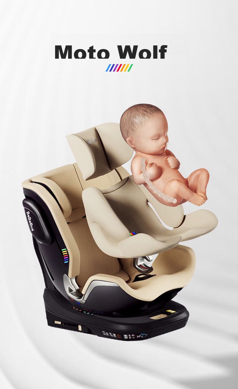 Bebebus New National Standard Navigator Children's Safety Seat 0-8 Years Car Baby Chair i-Size Voice Ventilation Champagne Gold 16