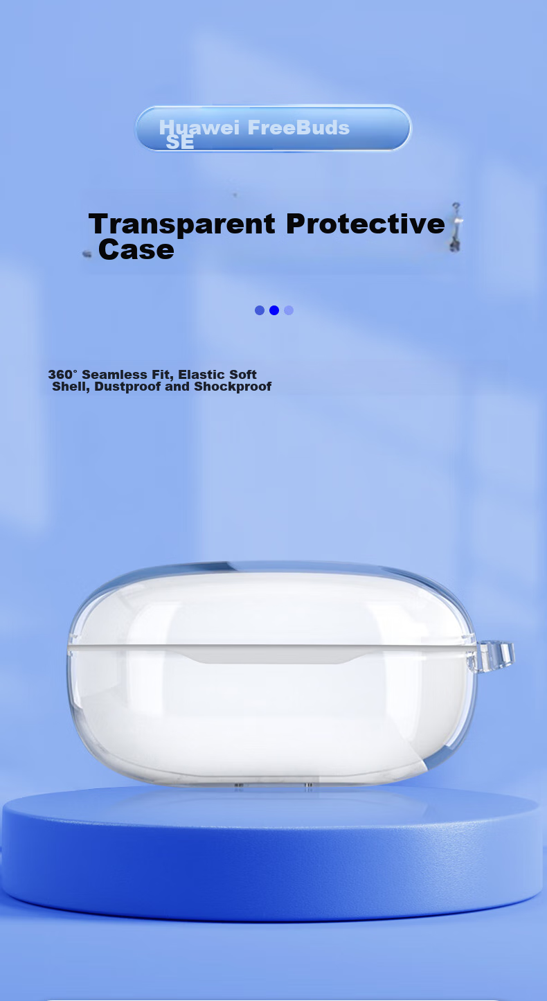 Masentek Earphone Protective Case, Compatible with Huawei Freebuds Pro 4/3 Bluetooth Earphones, 5HUAWEI Charging Case, Soft TPU Ultra-Thin Storage Accessory, Shockproof And Slip-Resistant, Transparent 1