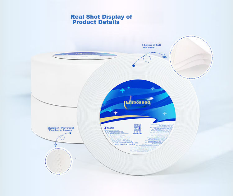 Mind Act Upon Mind Core Toilet Paper, 2-Ply, 220 Meters (1833 Sheets) * 12 Rolls, Commercial Large Roll Paper for Hotels And Restaurants, ZB006 8