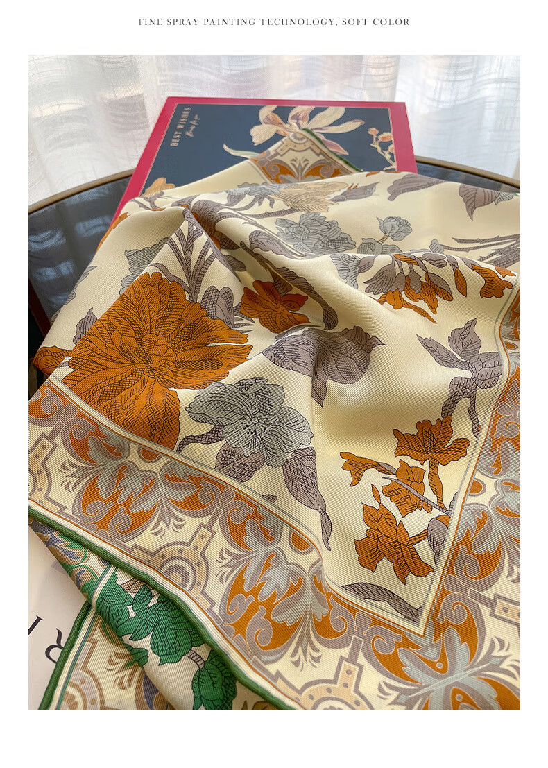 Hangsilu 22 Micron Silk Scarf for Women, Iro Silk Shawl, Birthday Gift for Mom And Elders, High-End Mid-Autumn Festival Present 12