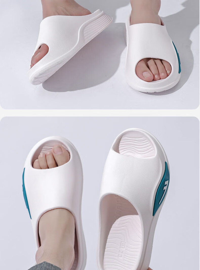 Huili Slippers for Men, Summer Outdoor Non-Slip Beach Shoes, Home Sports Sandals, HL0231 White, Size 42-43 15