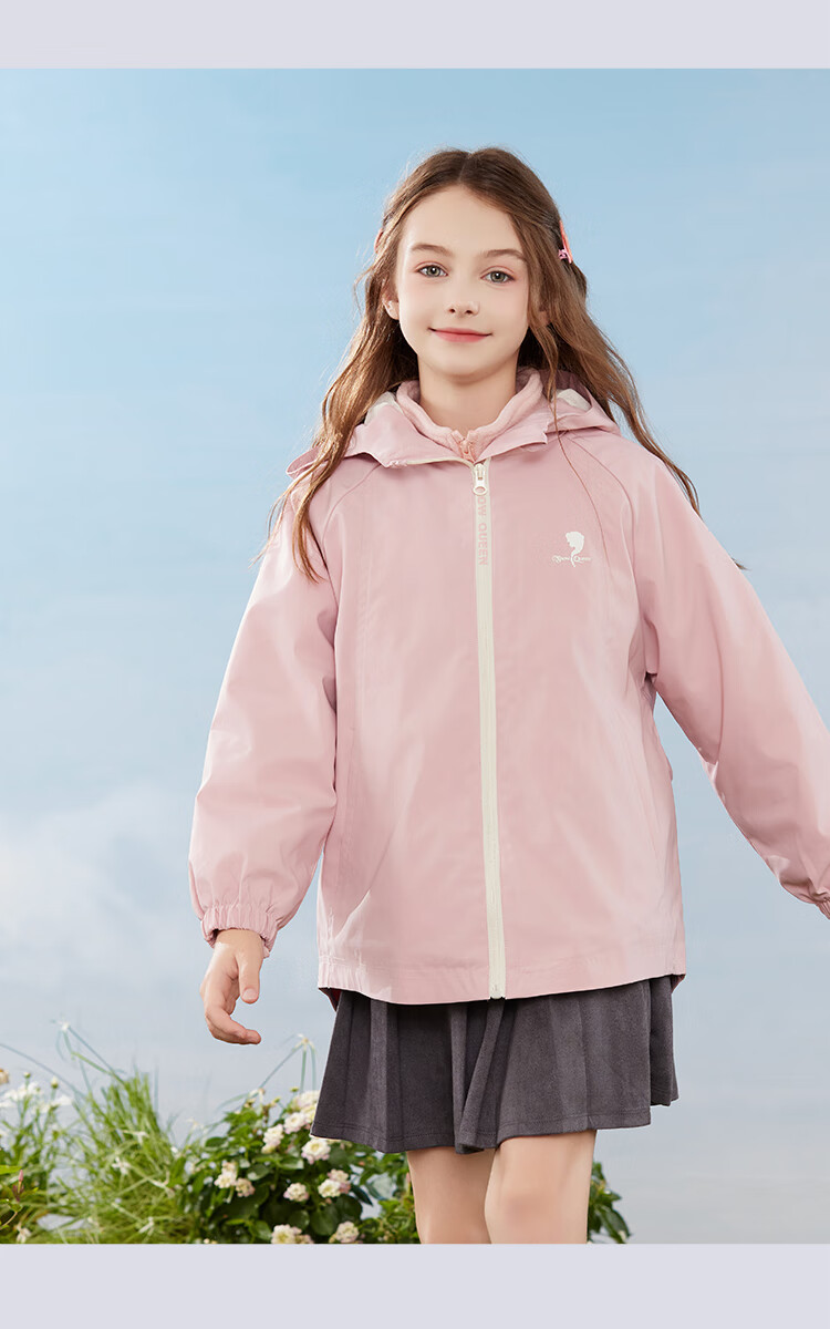 Disney Girls' Windbreaker Jacket, Autumn And Winter Children's Outdoor Windproof Coat, Detachable Three-In for Older Kids, 84050 Navy Blue, Size 130 11