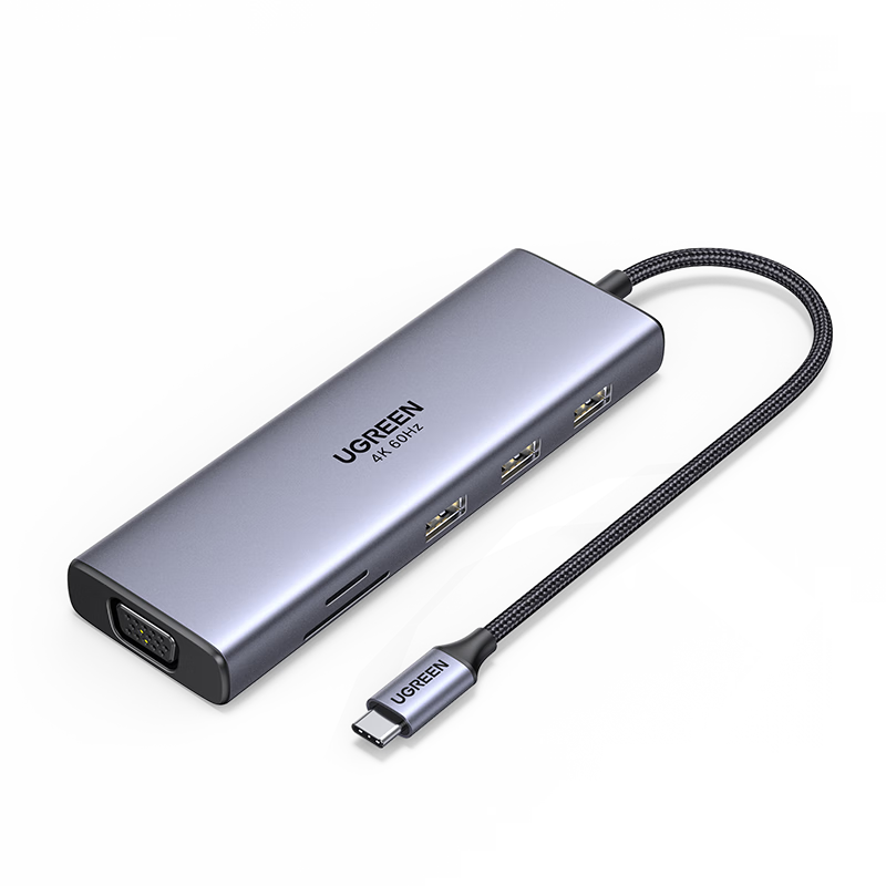 UGREEN Type-C Expansion Dock, HDMI Expansion Dock, 60Hz Screen Mirroring, Network Cable Adapter, HUB Card Reader, Compatible with Apple MacBook Air/Huawei Lenovo Thunderbolt 4