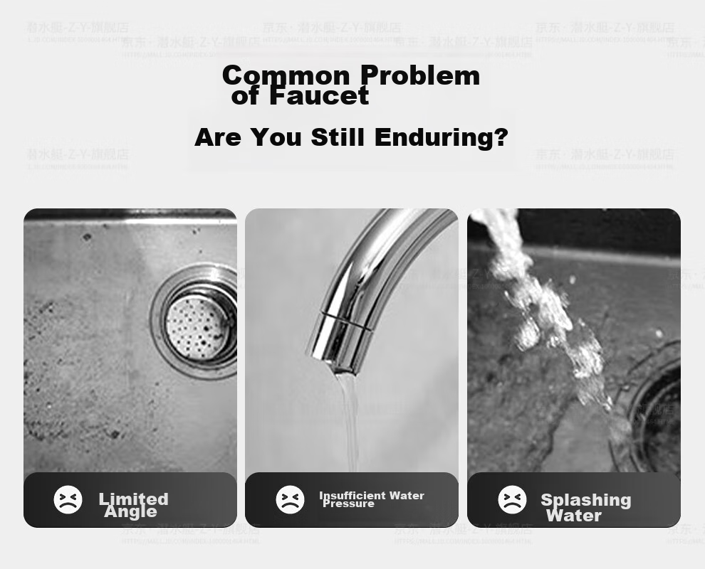Submarine QP-2 Faucet Aerator Basin Sink Faucet, Splash-Proof, Rotatable Shower Head, Dual Water Output Modes 4