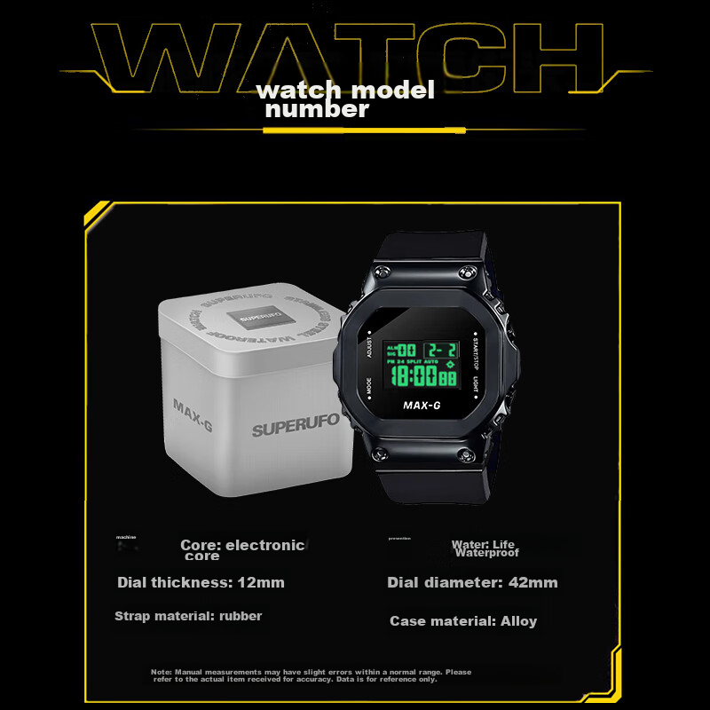 MAX-G Watch for Men, Luminous Waterproof Sports Trendy Digital Watch, Birthday Gift for Male Students And Boyfriends