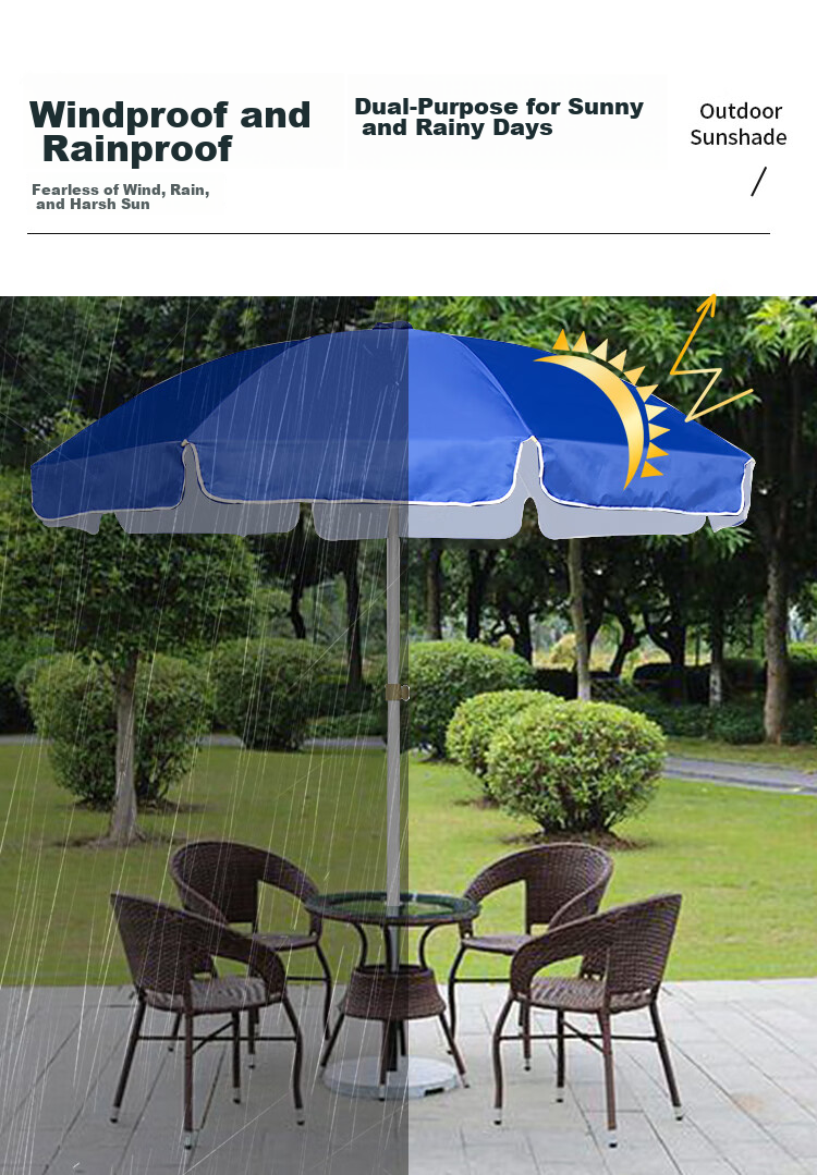 Suncojia Outdoor Sun Umbrella, 2.6m Sunshade, Beach Umbrella, Large Market Stall Umbrella, Large Rain Umbrella, Base Not Included 2