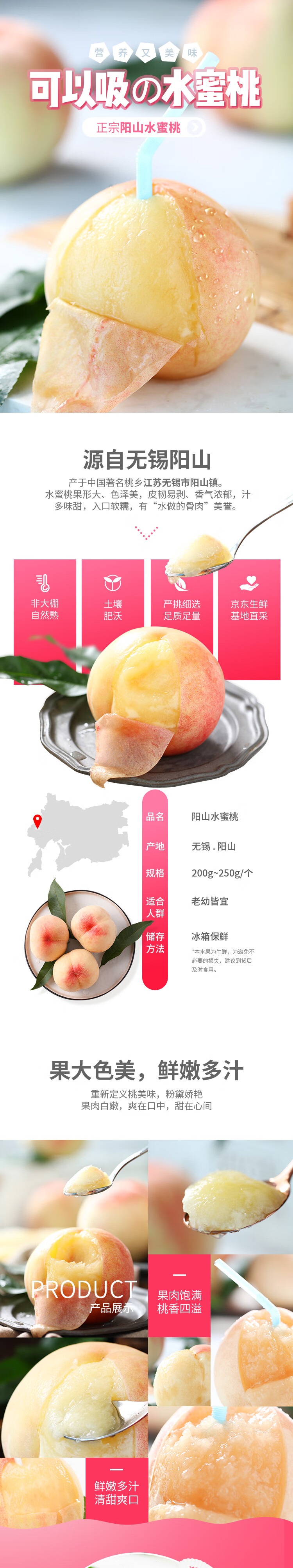 正宗无锡阳山 水蜜桃 12个 单个4-5两左右 图1