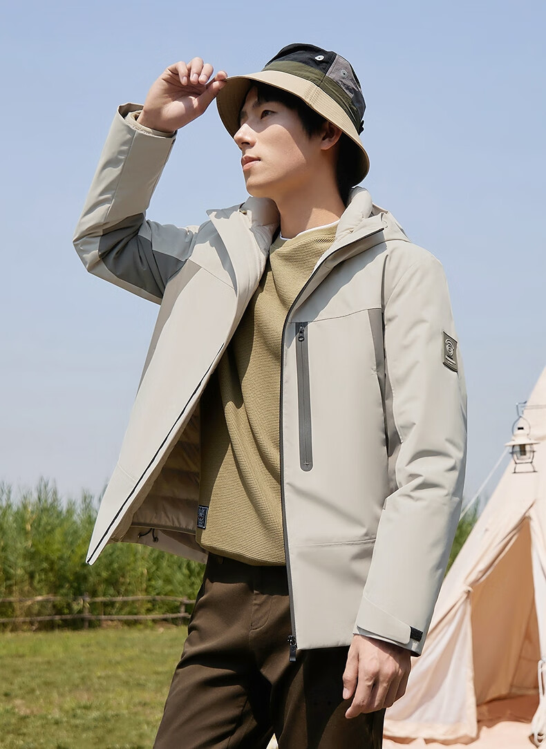 SEVEN Water-Repellent Down Jacket Men 3-in-1 Detachable Liner Hooded Warm Outdoor Coat 1