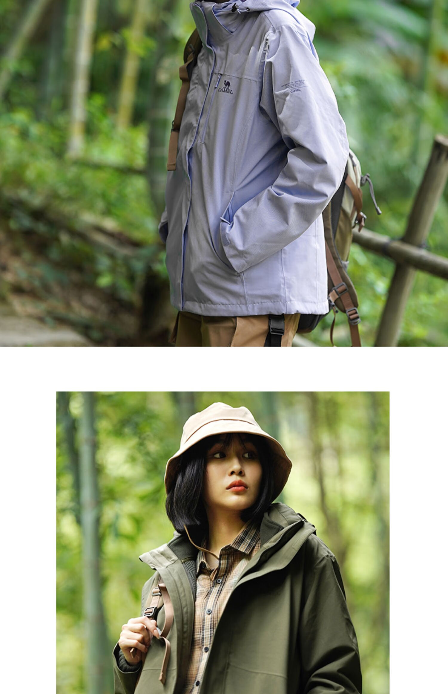 CAMEL Three-In Jacket with Detachable Fleece Inner Layer, Waterproof Mountaineering Coat for Autumn And Winter 17