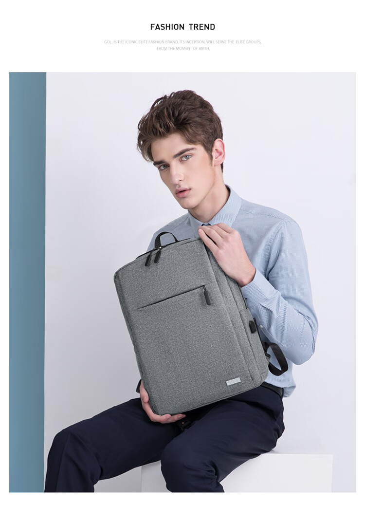 GOLF Backpack for Men, Korean-Style Backpack, 14-Inch Laptop Bag, Business Backpack for Men And Women, Casual Travel Bag, Student Schoolbag 4