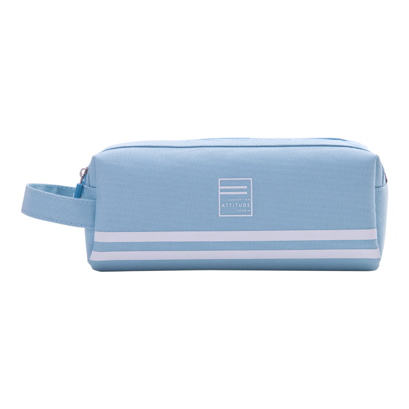 Deli Large Capacity Multi-Layer Student Pencil Case, Handheld Pencil Box/multifunctional Oxford Cloth Pencil Storage Bag, Stationery Bag for Boys And Girls, Ice Blue Back-To Stationery Gift