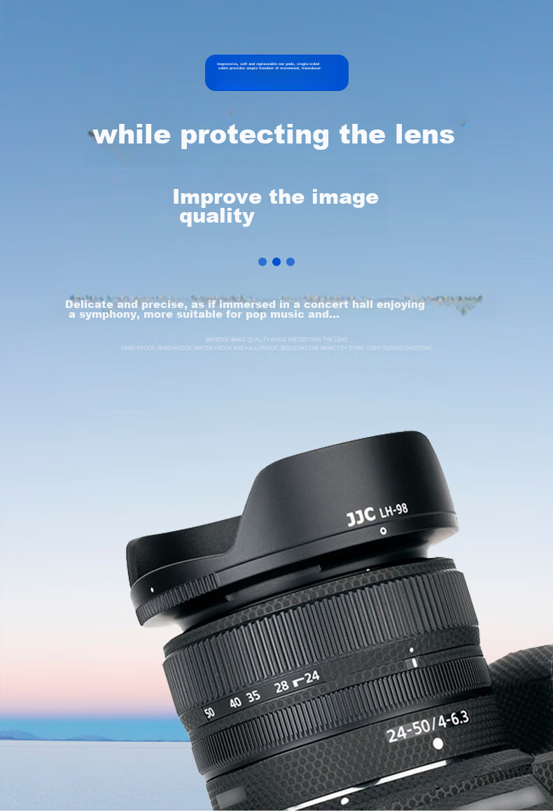 JJC Lens Hood for Nikon Z 24-50 F/4-6.3, Compatible with Z5, Z6, Z7, Z6 II, Z7II, Z62, Z72 Mirrorless Camera Accessories 1