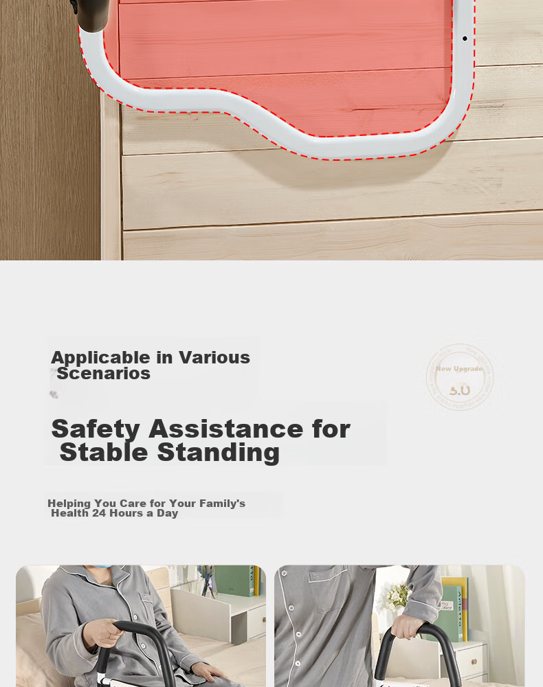 Meiruide No-Drill Bedside Handrail, Elderly Bed Assist Rail, Pregnant Women Getting Up Support Frame 8531-W 12